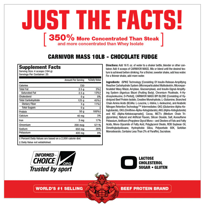 CARNIVOR MASS 10lb | Ganador de peso 25 servicios