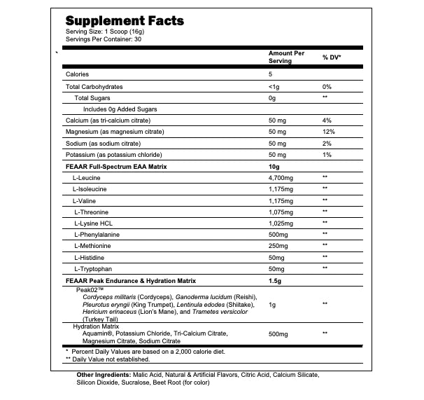 DR. FEAAR | BCAA's, EAA's, HMB y Electrolitos 30 servicios
