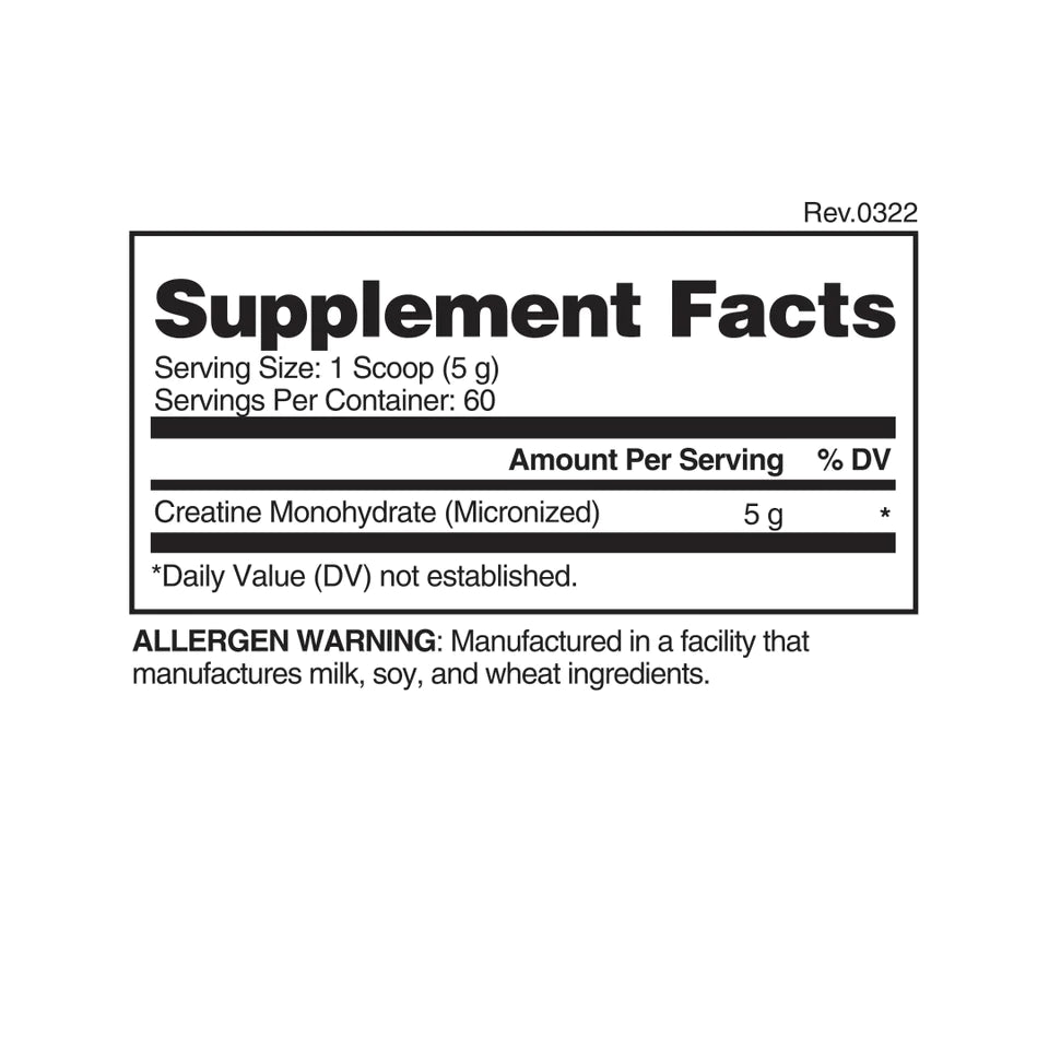 CREATINE | Creatina monohidrato micronizada 300gr 60 servicios