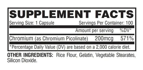 Lipo 6 Chromium | Picolinato de Cromo 200mcg 100 cápsulas