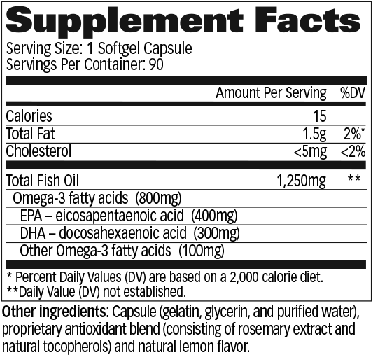 OMEGA-3 PURIFIED FISH OIL | Omega 3, 800mg 90 cápsulas