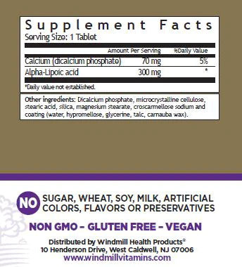 Alpha Lipoic Acid | Ácido Alfa Lipoico 300mg 60 tabletas
