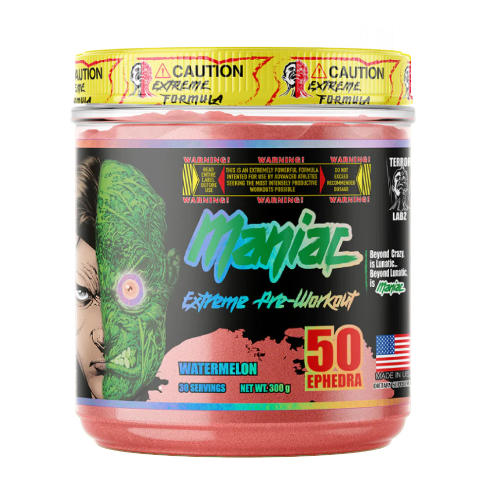 Maniac Extreme Pre-Workout 👹 | Pre-entreno con Ephedra y Sinephrina 30 servicios