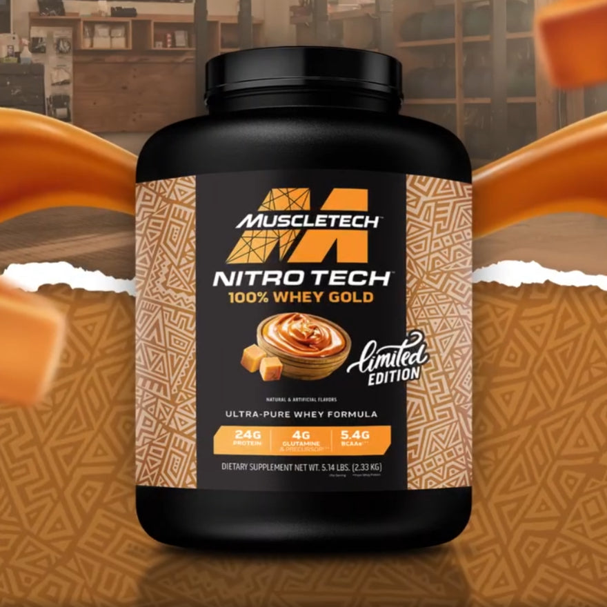 NITRO-TECH 100% WHEY GOLD 5lb | Proteína de suero de leche (Whey Protein) y Glutamina 69 servicios