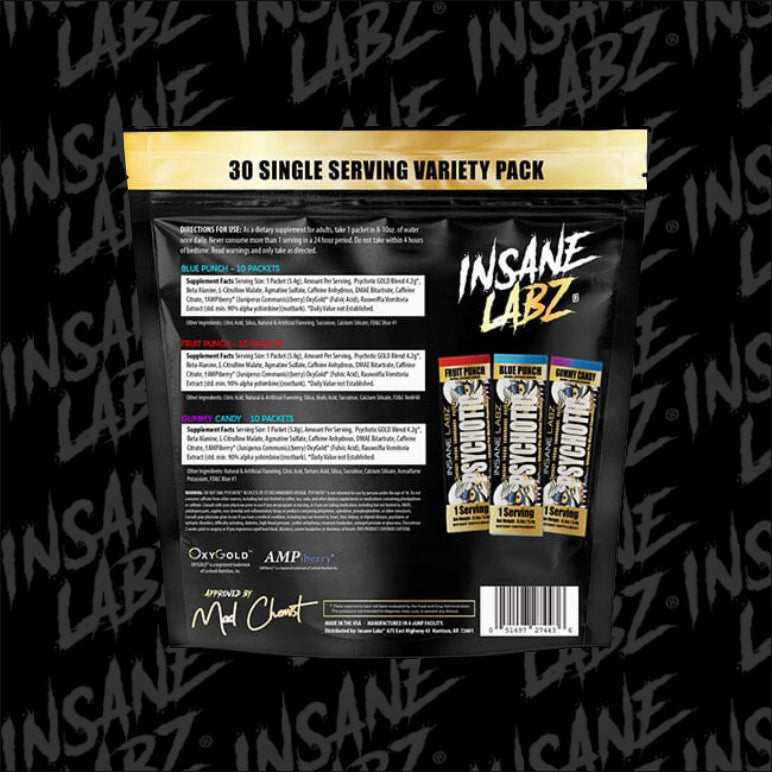 PSYCHOTIC GOLD 🤡🏆 Variety Pack | Pre-entreno 30 servicios