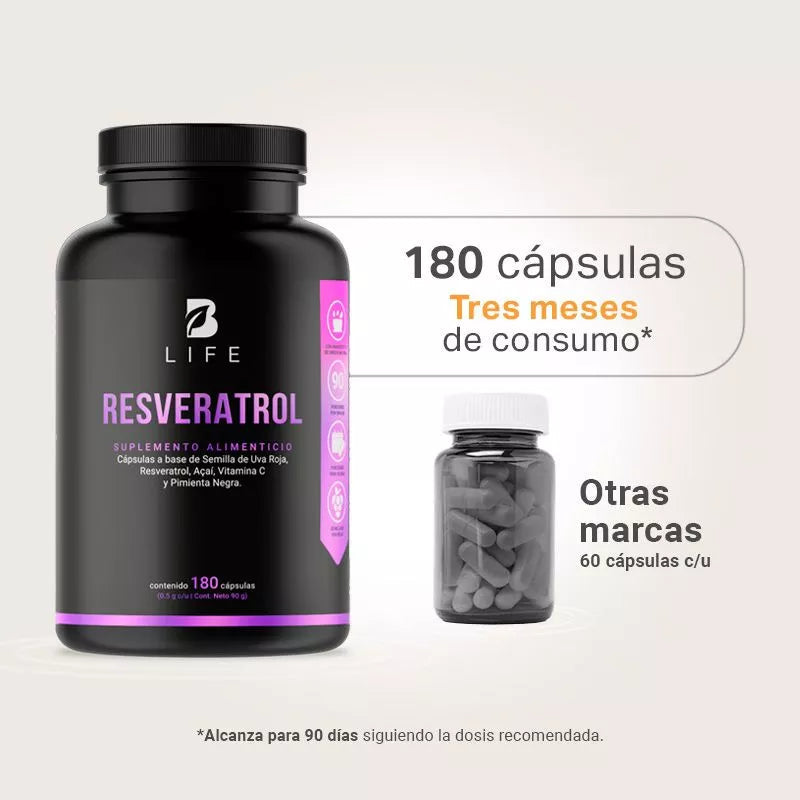 RESVERATROL | Resveratrol 100mg 180 cápsulas