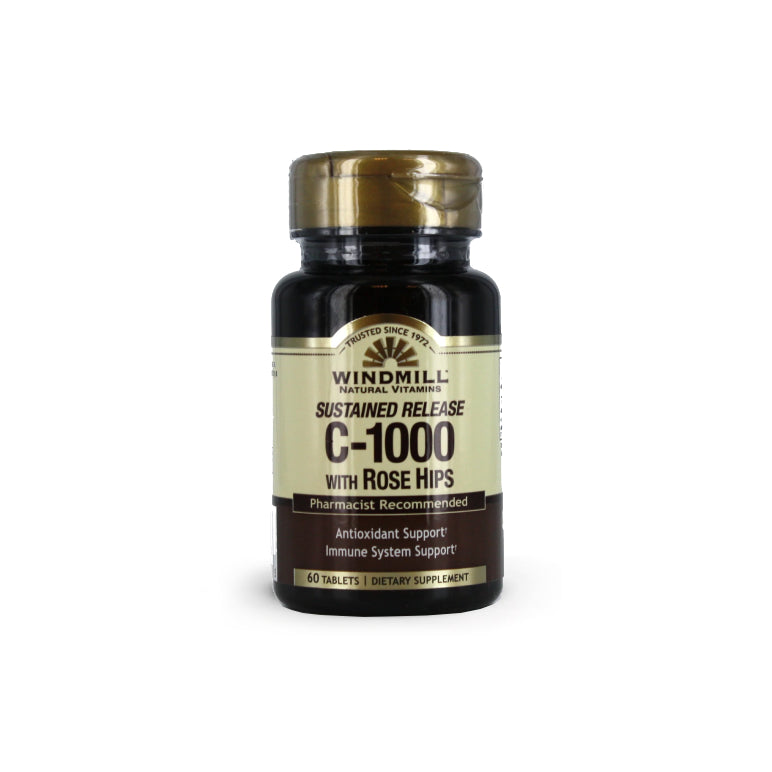 Sustained Release C-1000 with Rose Hips | Vitamina C de liberación prolongada 1,000mg 60 tabletas