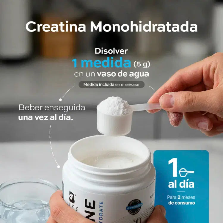 CREATINE MONOHYDRATE | Creatina monohidrato micronizada 300gr 60 servicios
