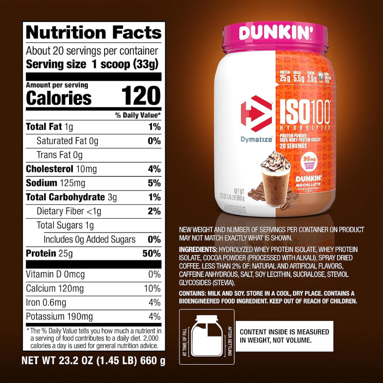 ISO 100 1.3lb | Proteína de suero de leche Hidrolizada (Hydrolyzed Whey) 20 servicios