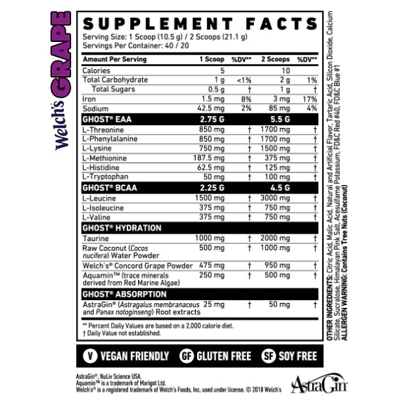 GHOST AMINO 👻 | BCAA's, EAA's, Taurina y Electrolitos 20/40 servicios
