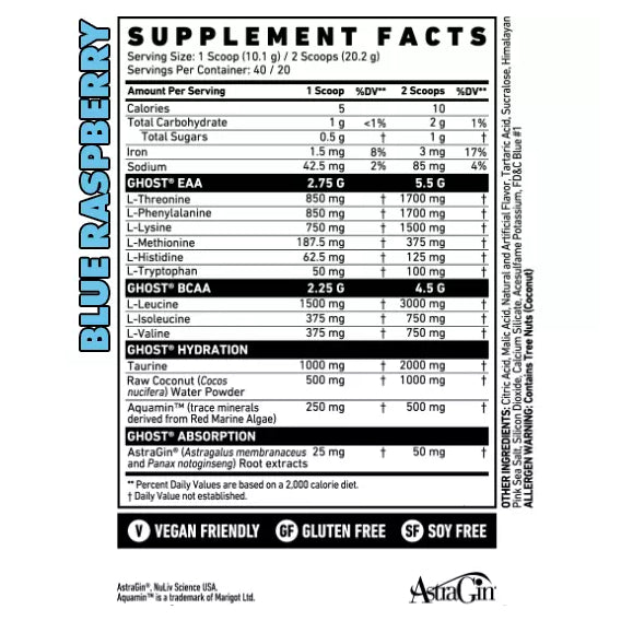 GHOST AMINO 👻 | BCAA's, EAA's, Taurina y Electrolitos 20/40 servicios