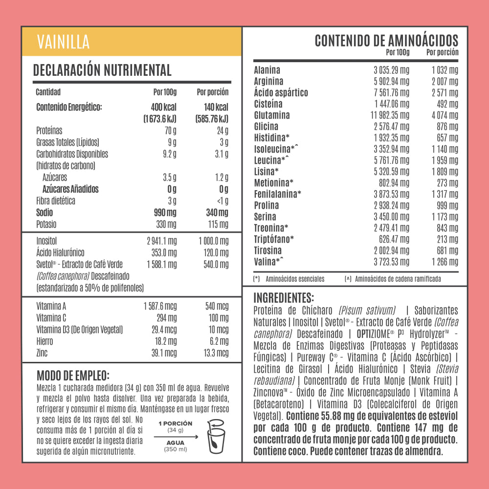 FITMINGO 🦩 510gr | Proteína vegana con ácido hialurónico, precursores de colágeno y vitaminas 15 servicios