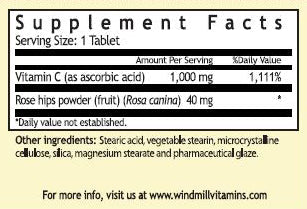 Sustained Release C-1000 with Rose Hips | Vitamina C de liberación prolongada 1,000mg 60 tabletas