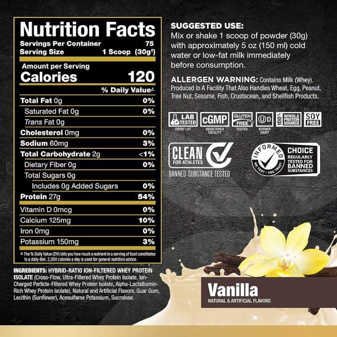 ISOFLEX 5lb | Proteína de suero de leche Isolatada (Whey Isolate) 73-75 servicios