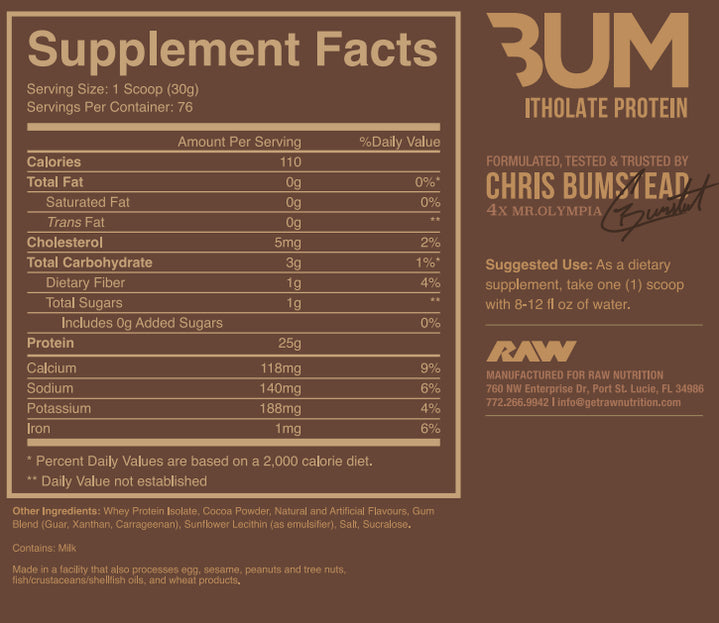 BUM Itholate Protein 5lb | Proteína de suero de leche Isolatada (Whey Isolate) 73-76 servicios