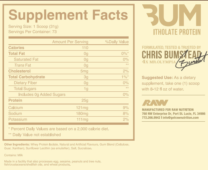 BUM Itholate Protein 5lb | Proteína de suero de leche Isolatada (Whey Isolate) 73-76 servicios