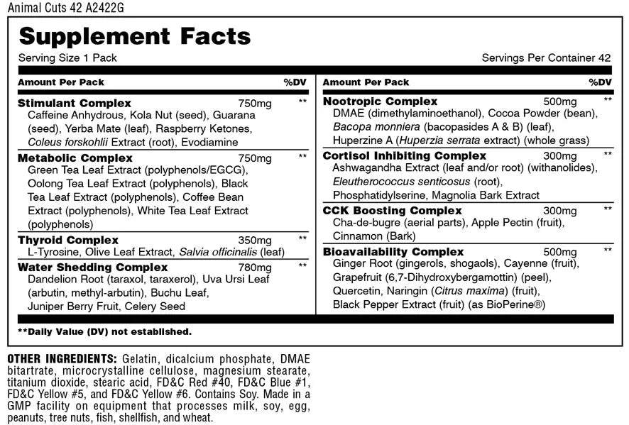 ANIMAL CUTS | Quemador y diurético 42 packs