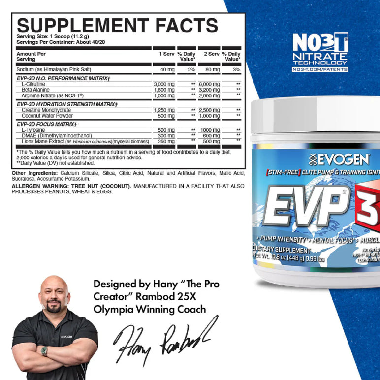 EVP 3D | Pre-entreno sin estimulantes 20/40 servicios
