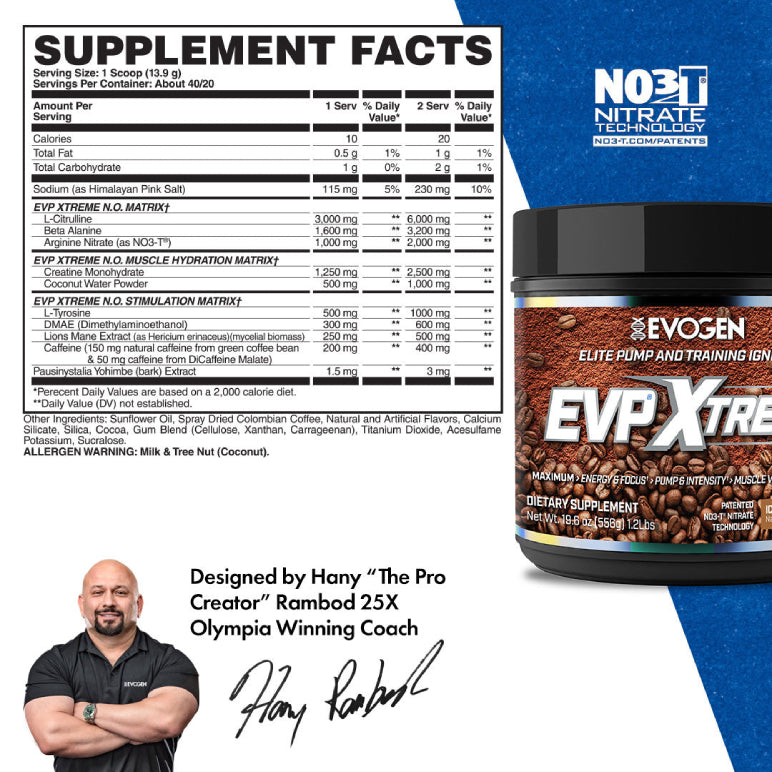 EVP Xtreme N.O. | Pre-entreno con estimulantes 20/40 servicios