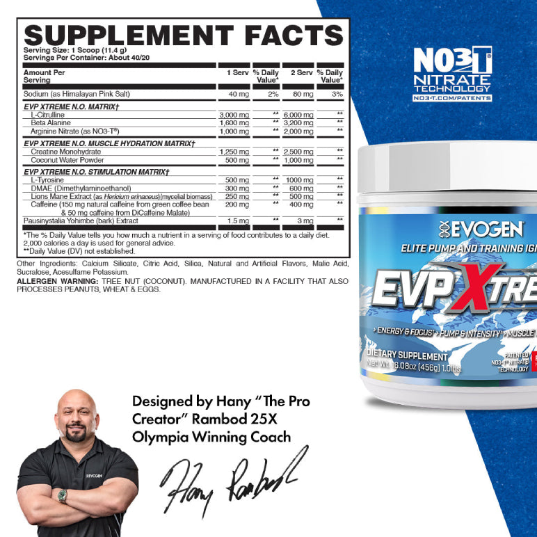 EVP Xtreme N.O. | Pre-entreno con estimulantes 20/40 servicios