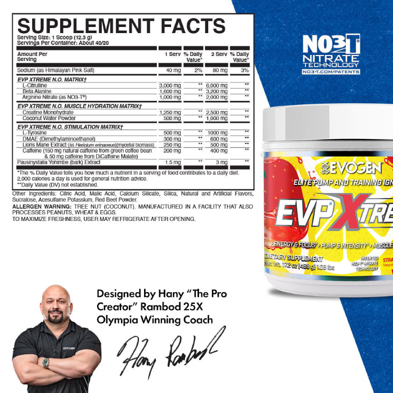 EVP Xtreme N.O. | Pre-entreno con estimulantes 20/40 servicios