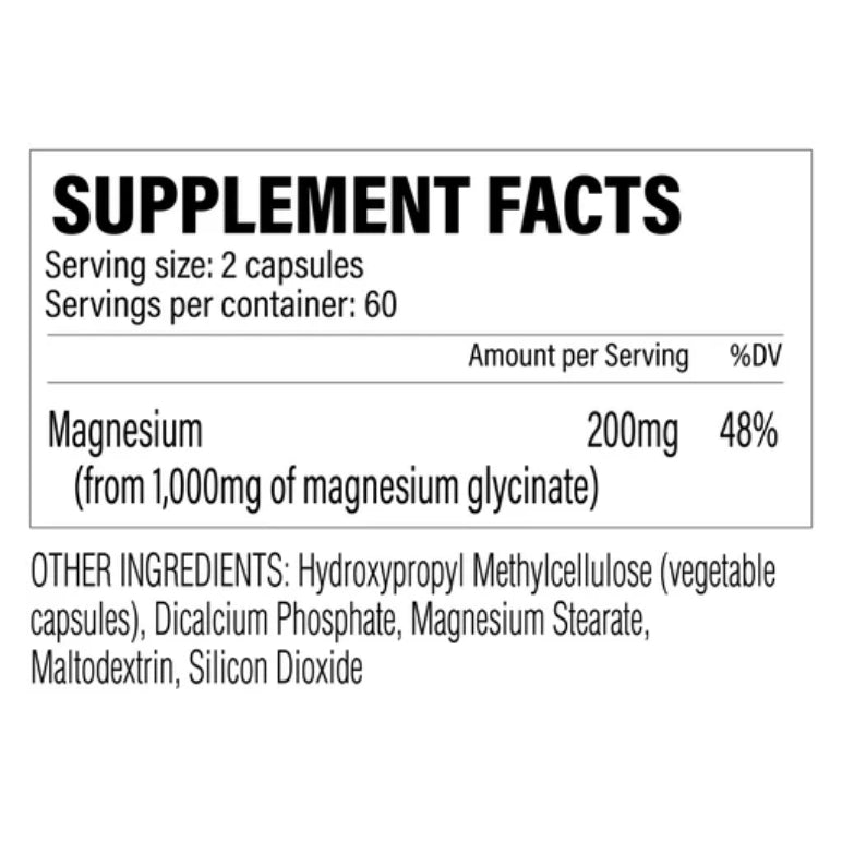 MAGNESIUM GLYCINATE | Glicinato de Magnesio 100mg 120 cápsulas