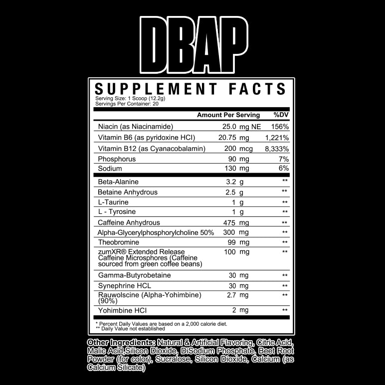 DBAP Extreme High-Stim Pre-Workout ☣️ | Pre-entreno con Sinephrina 20 servicios