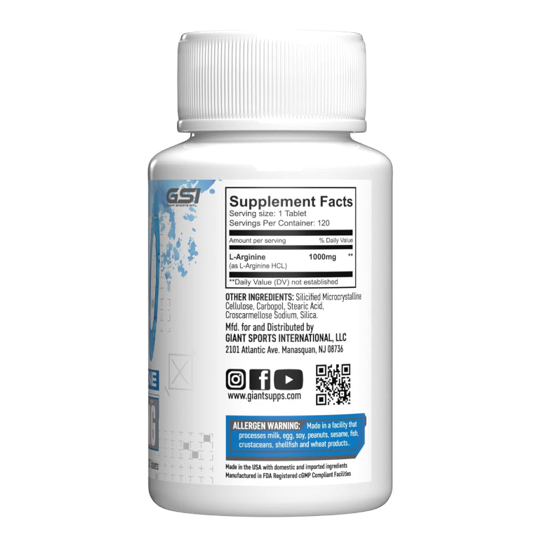 GIANT ARGININE | Arginina 1,000mg 120 tabletas