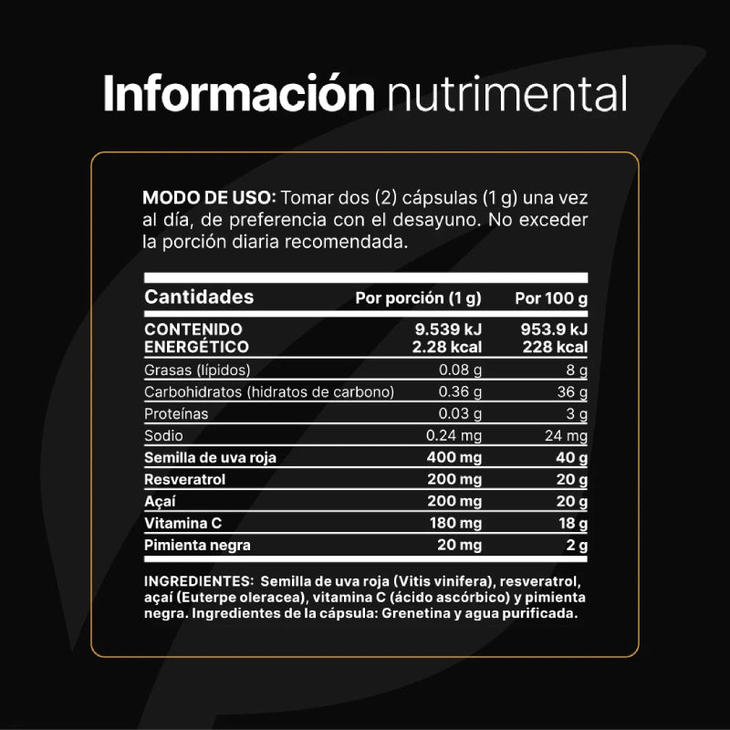 RESVERATROL | Resveratrol 100mg 180 cápsulas