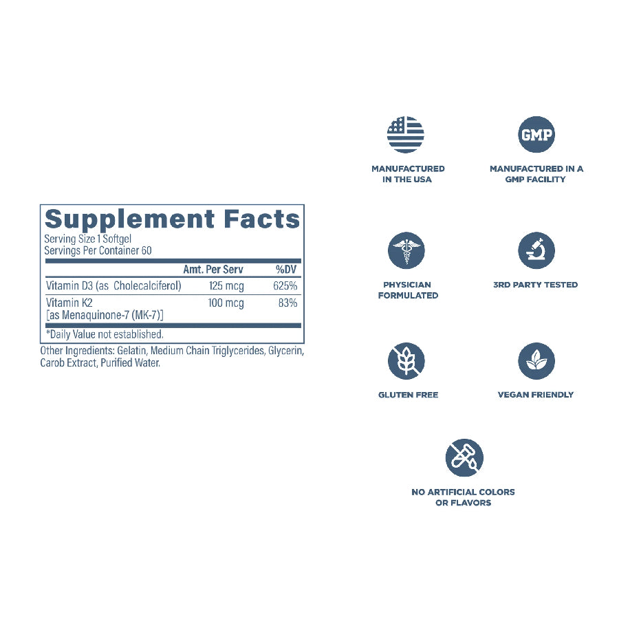 VITAMIN K2 & D3 | Vitamina K & D 60 cápsulas