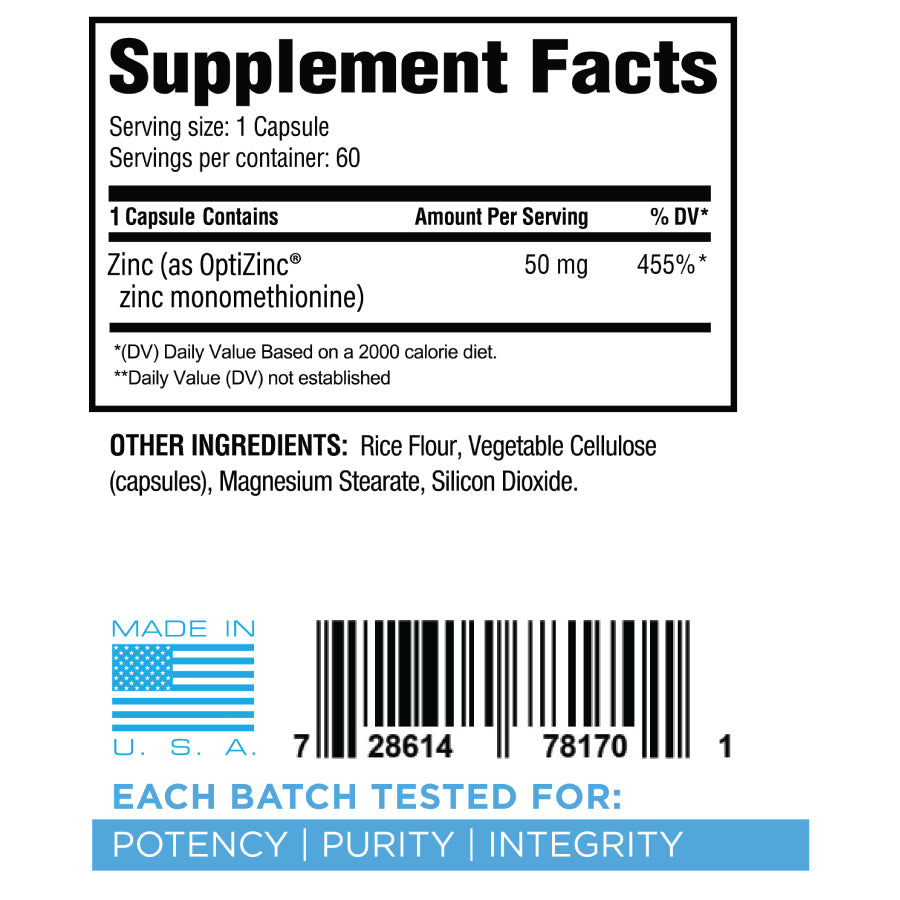 ZINC | Zinc 50mg 60 cápsulas