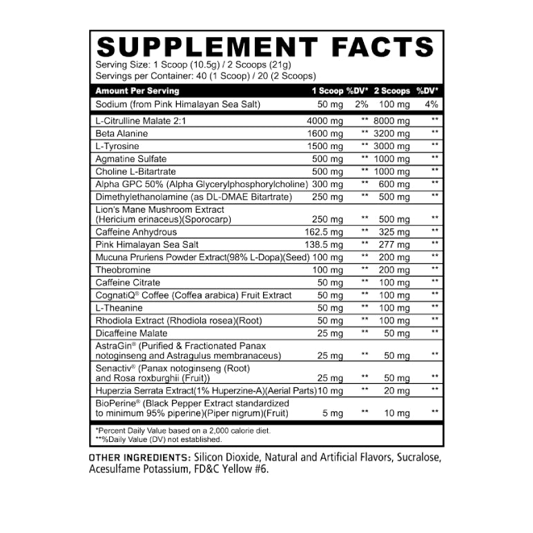 SKULL NOOTROPIC PRE-WORKOUT 💀 | Pre-entreno con nootrópicos 20/40 servicios