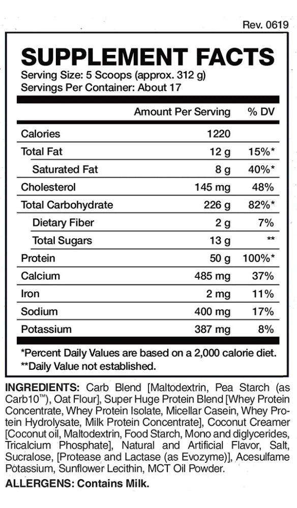 Super Huge Gainer 12lb | Ganador de peso 17 servicios