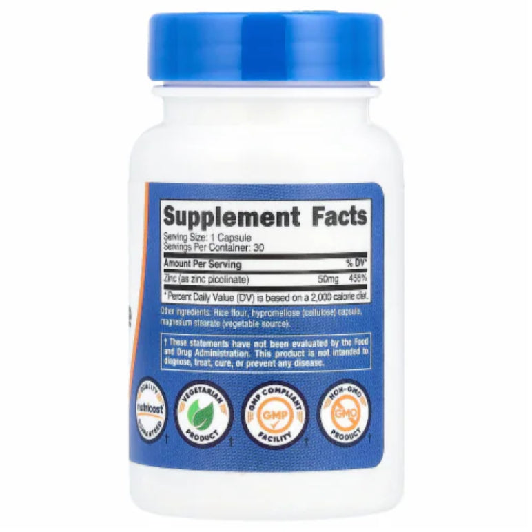 Zinc Picolinate | Picolinato de Zinc 50mg 30 cápsulas