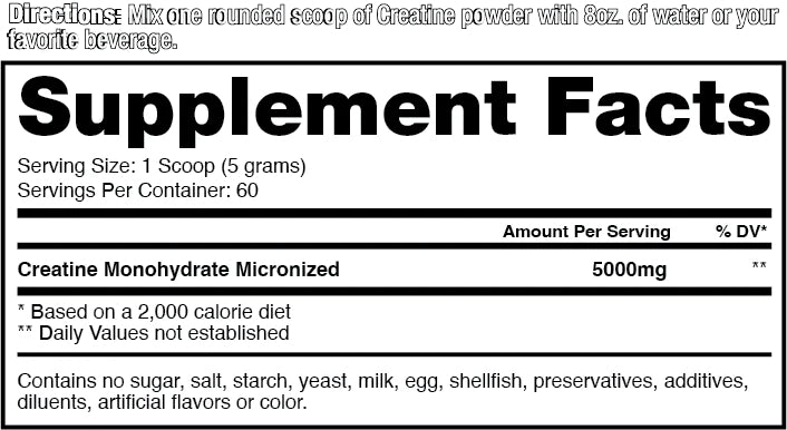Creatine Monohydrate | Creatina monohidrato 300gr 60 servicios