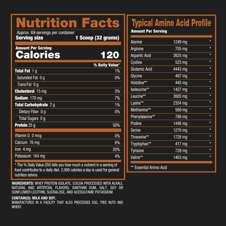 ISO HD 5lb | Proteína de suero de leche Isolatada (Whey Isolate) 69-70 servicios