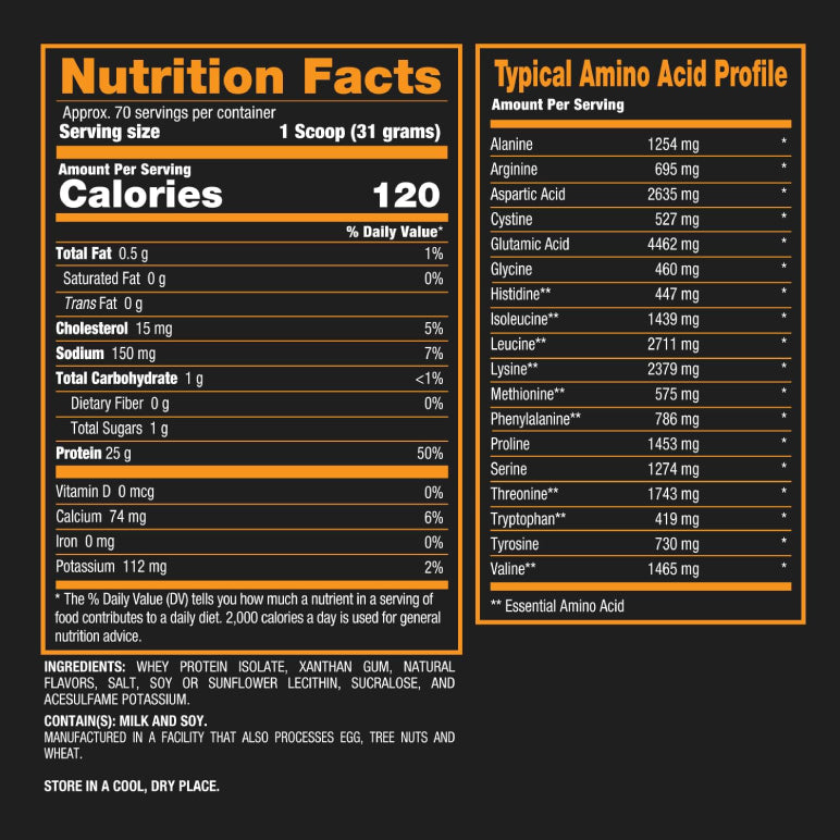 ISO HD 5lb | Proteína de suero de leche Isolatada (Whey Isolate) 69-70 servicios