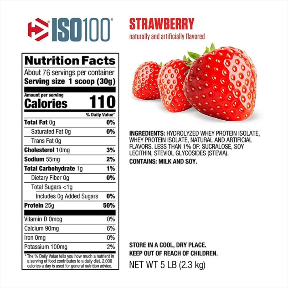 ISO 100 5lb | Proteína de suero de leche Hidrolizada (Hydrolyzed Whey) 70-76 servicios