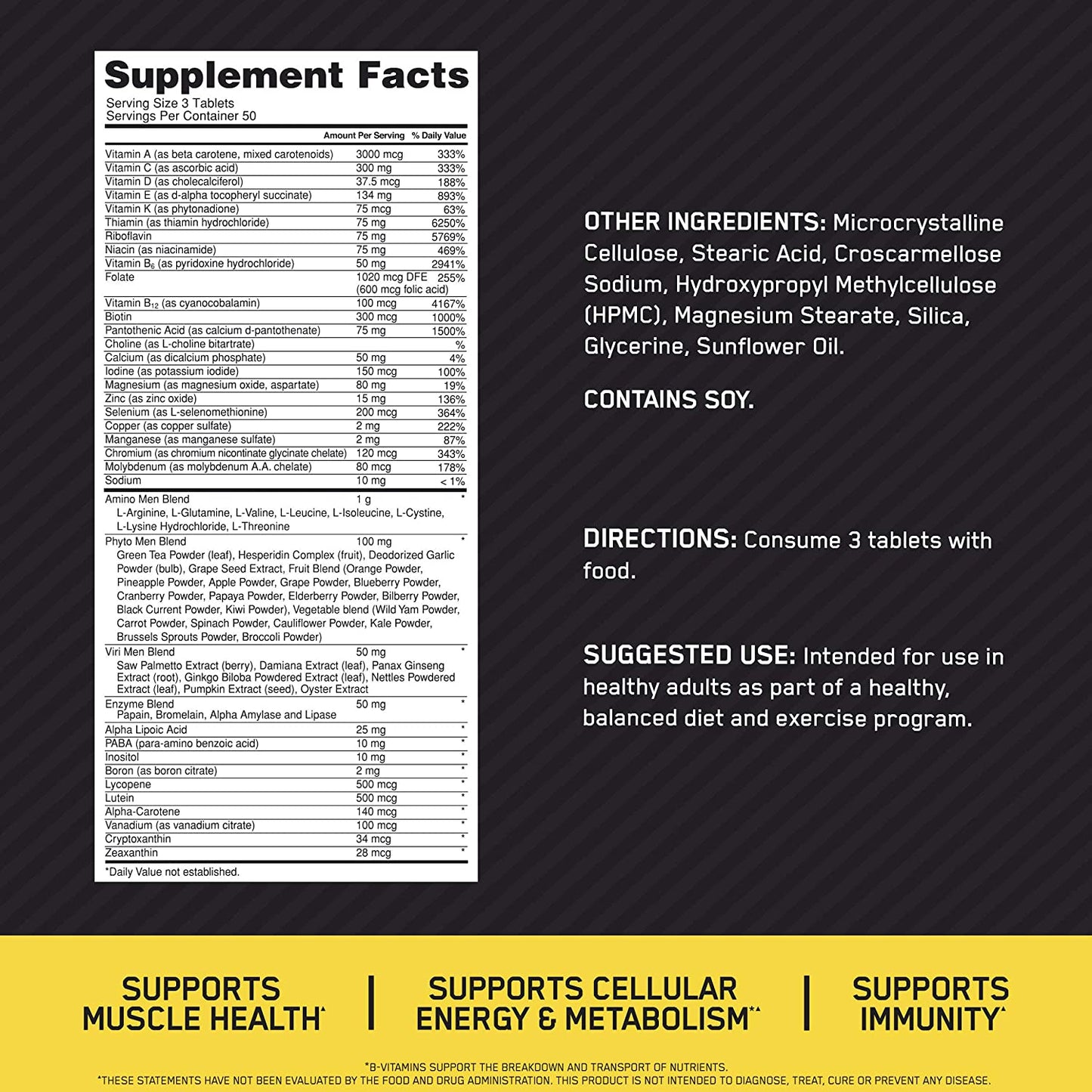 Opti-Men | Multivitamínico, Aminoácidos y Enzimas digestivas 150 tabletas
