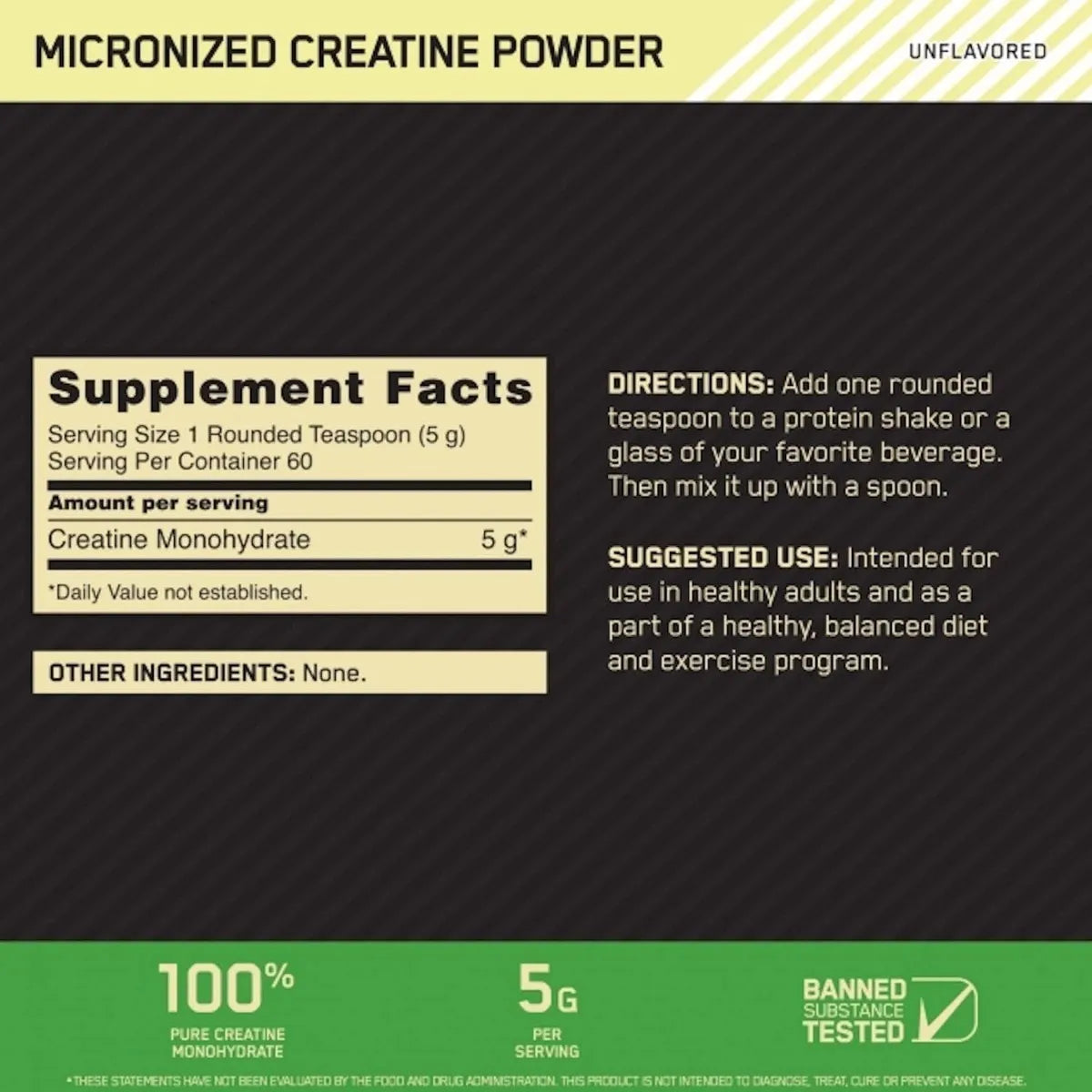 Micronized Creatine Powder | Creatina monohidrato micronizada 300gr 60 servicios