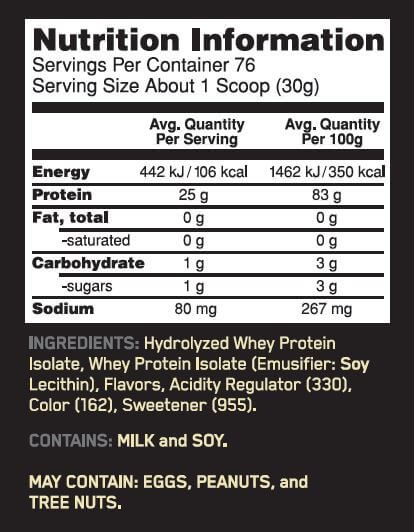 Gold Standard 100% Isolate 5lb | Proteína de suero de leche Hidrolizada (Hydrolyzed Whey) 76 servicios