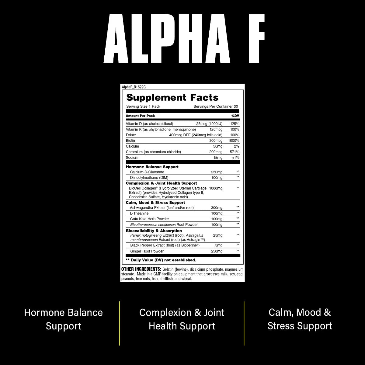Animal Alpha F | Multivitamínico para mujeres y Ashwagandha 30 packs
