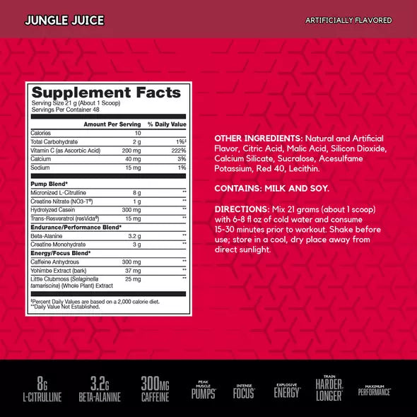 N.O. -Xplode VASO | Pre-entreno 48 servicios