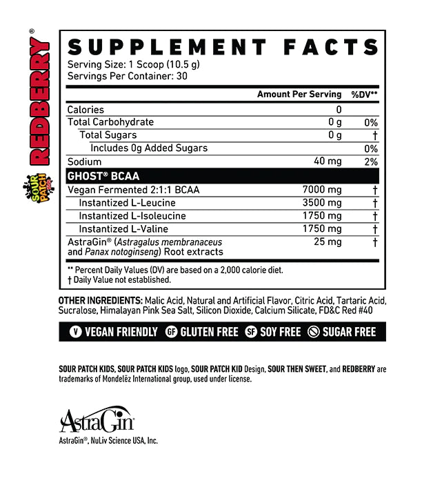 GHOST BCAA X 👻 | BCAA's y Extracto de Ginseng Koreano 30 servicios