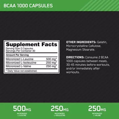BCAA 1000 | BCAA's 1,000mg 60 cápsulas
