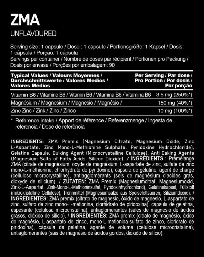 ON 𝗭𝗠𝗔 | ZMA (Zinc, Magnesio y Vitamina B6) 90 cápsulas