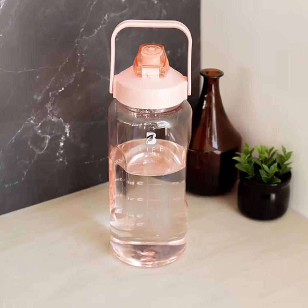 Botella motivacional | Botella de 2 litros para bebidas frías o calientes, con funda y bolsillos Varios Colores