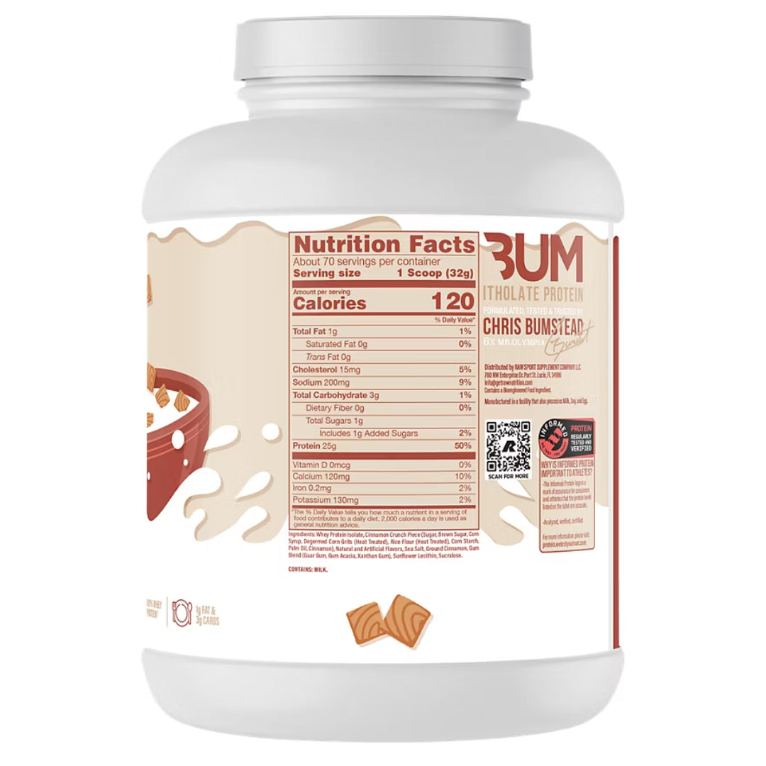 BUM Itholate Protein 5lb | Proteína de suero de leche Isolatada (Whey Isolate) 73-76 servicios