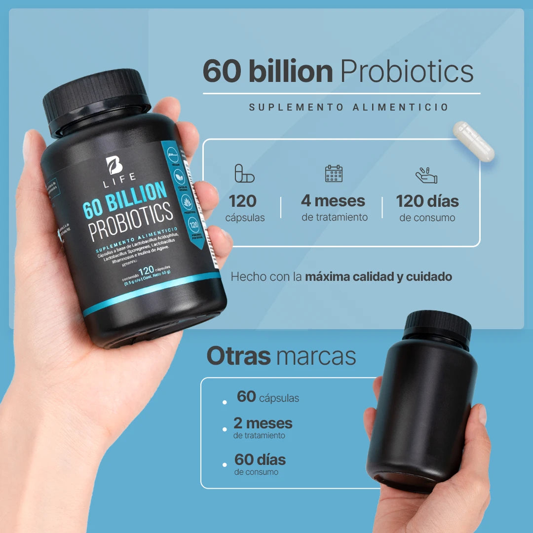 60 BILLION PROBIOTICS | Probióticos 120 cápsulas