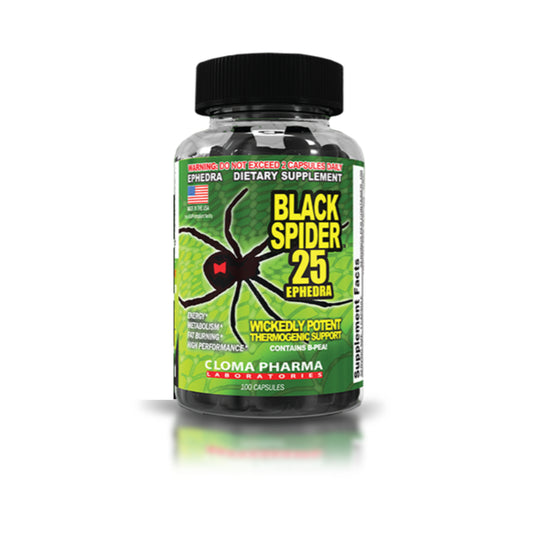 BLACK SPIDER 🕷️ | Quemador con Ephedra y Sinephrina 100 cápsulas